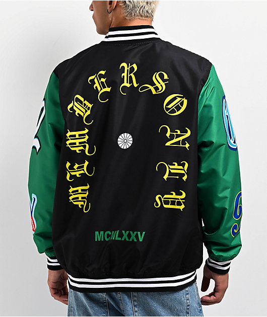 Members Only Black & Green Varsity Jacket | Zumiez