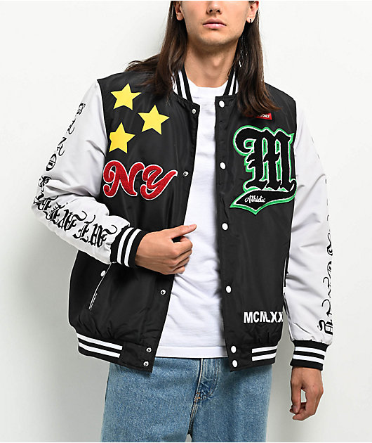 Members Only Black & White Varsity Jacket | Zumiez