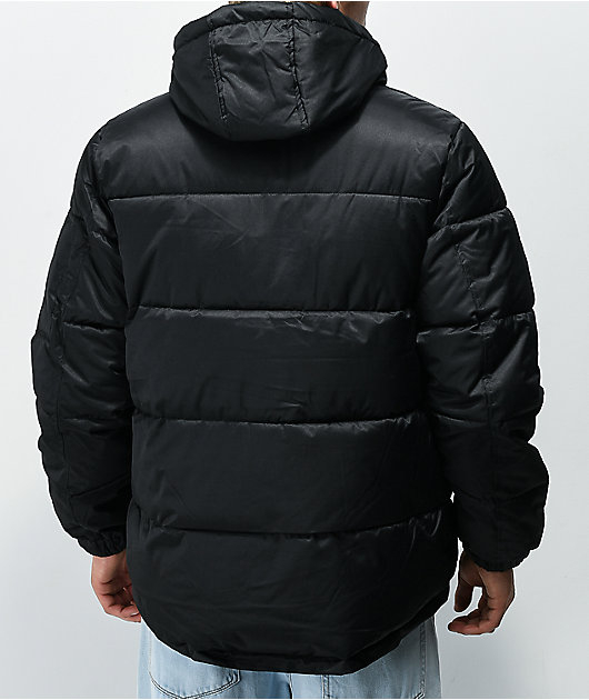 Members Only Classic Black Hooded Puffer Jacket