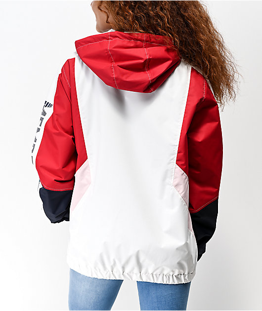 pink red windbreaker