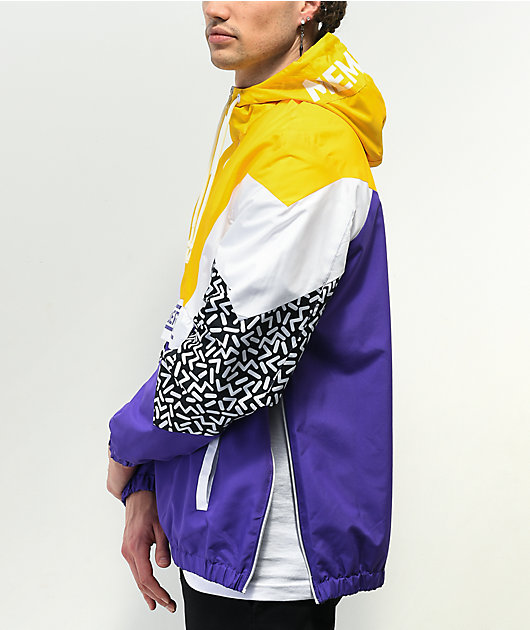 Members Colorblock White, & Purple Anorak Jacket