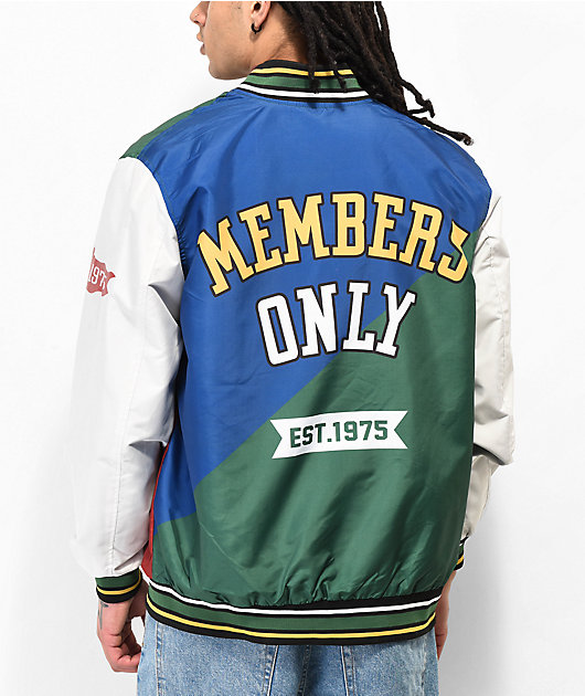 Members Only NY Blue, Green  Red Letterman Jacket