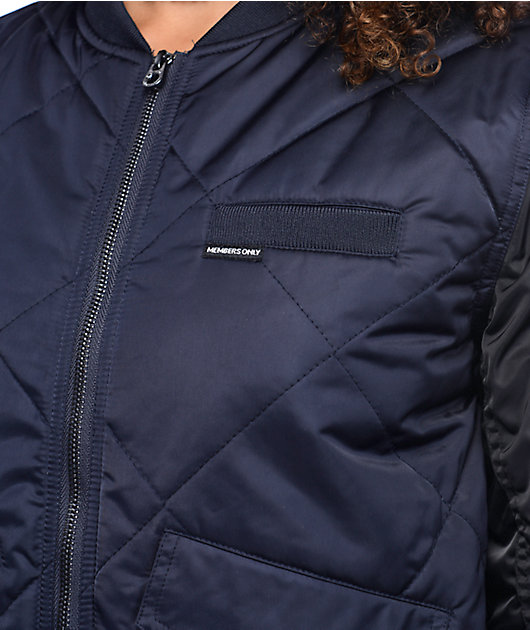 members only quilted bomber jacket