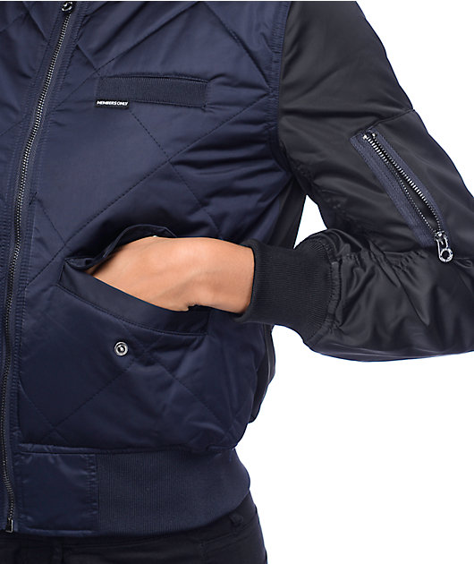 members only quilted bomber jacket