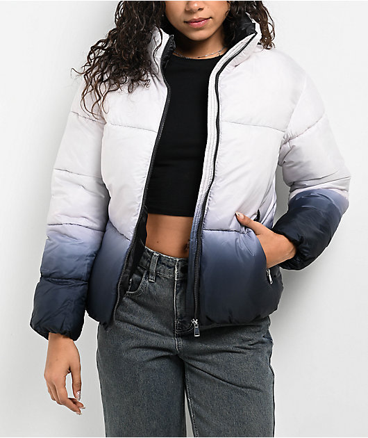 Members Only Ombre White Puffer Jacket Zumiez