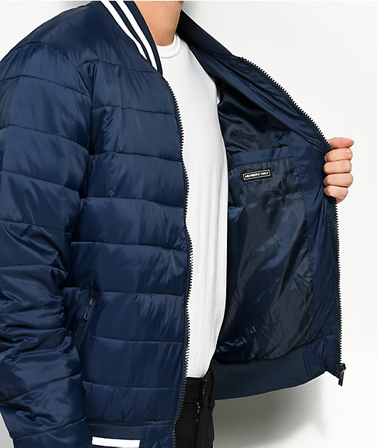 members only varsity puffer jacket