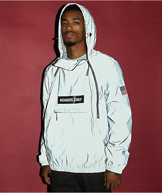 Members Only Hi Shine Silver Reflective Puffer Jacket