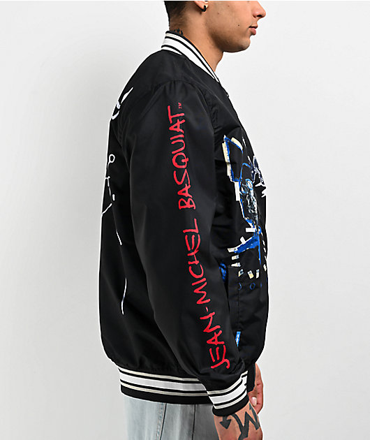Members Only x Jean Michel Basquiat Black Bomber Jacket | Zumiez