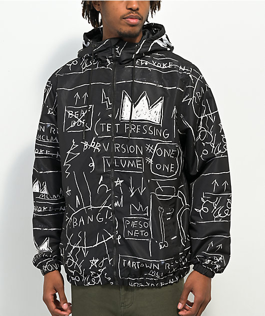Members Only x Jean-Michel Basquiat Black Windbreaker Jacket