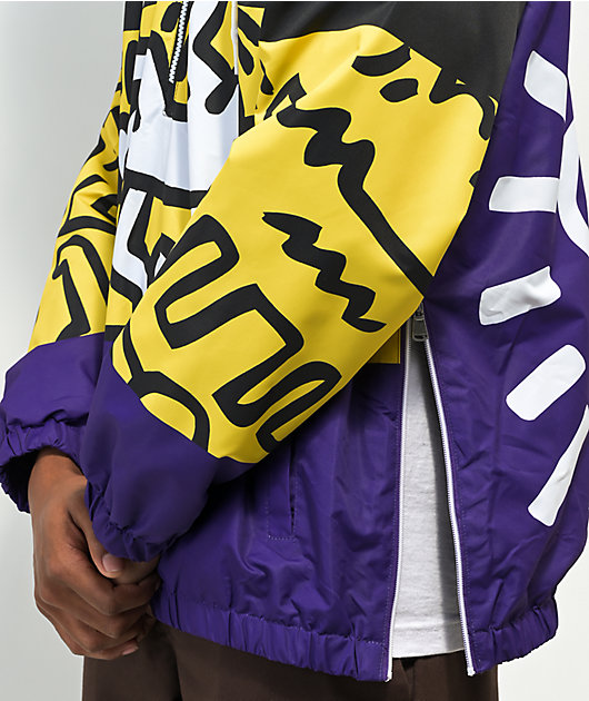 Members Only x Keith Haring Black, Yellow & Purple Anorak