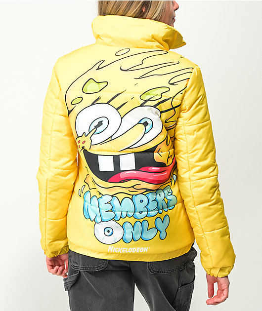 Members Only x Nickelodeon Hi Shine Yellow Puffer Jacket Zumiez