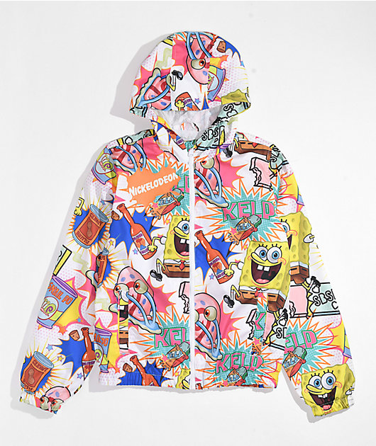 Members Only x Nickelodeon Kids Spongebob White Windbreaker Jacket Zumiez