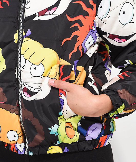 Members Only x Nickelodeon Rugrats Allover Print Bomber Puffer Jacket