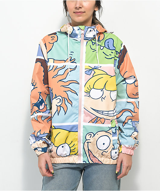 Members Only x Nickelodeon Rugrats FZ Blue Green Windbreaker Jacket
