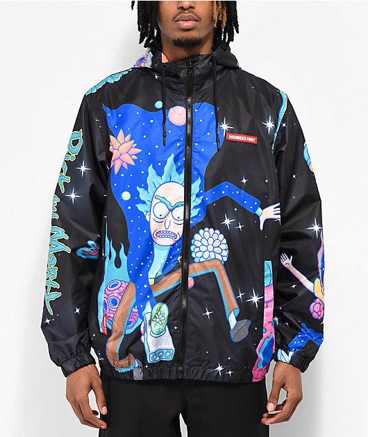 Members Only x Rick Morty Black Windbreaker Jacket