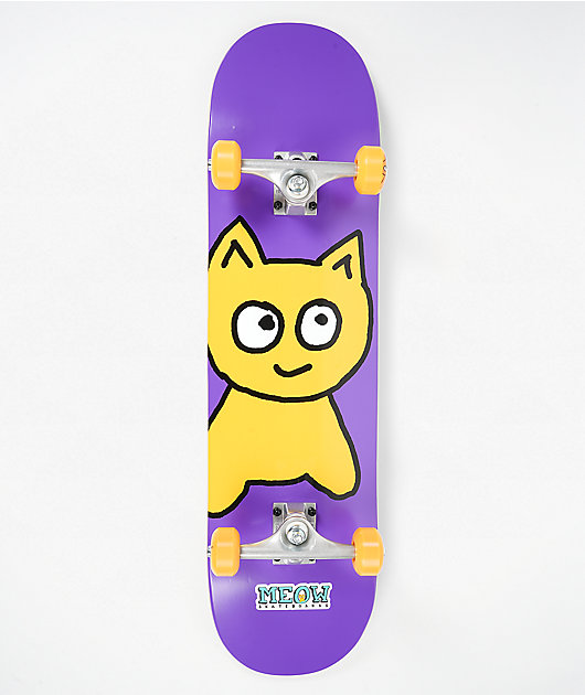 Meow Big Cat Checker Twist 8.25" Skateboard Complete