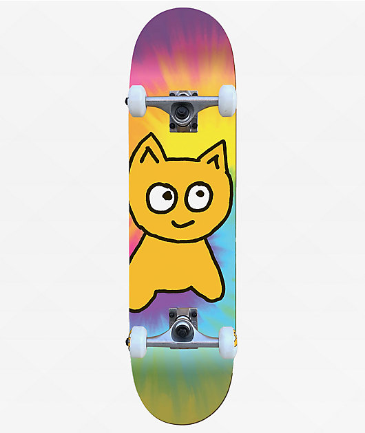 Meow Kids Big Cat Tie Dye 6.5" Soft Top Skateboard Complete