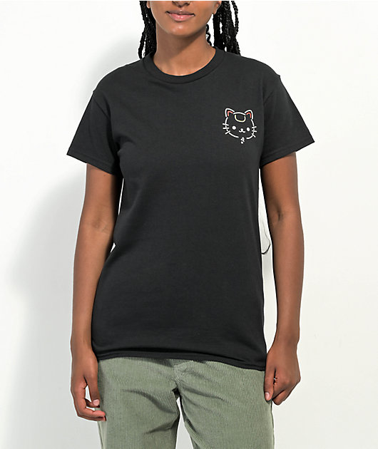 Meow Tuna Cat camiseta negra