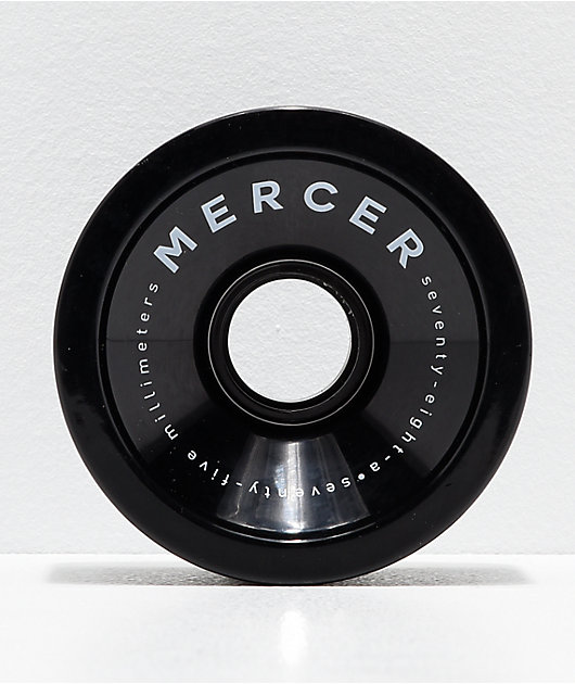 Mercer Black 75mm 78a Longboard Wheels