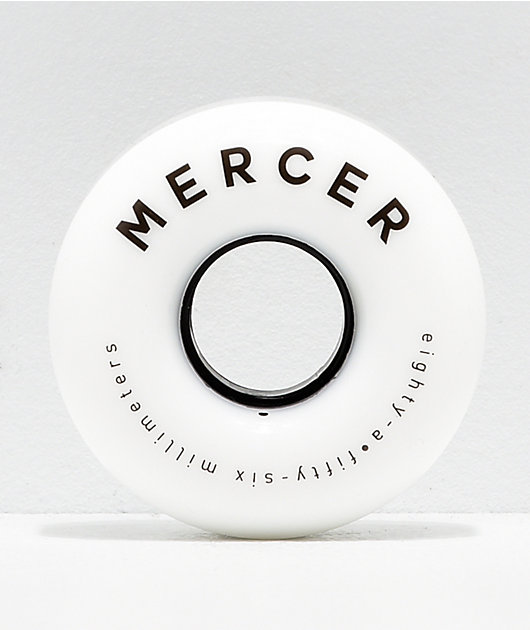 Mercer White 56mm 80a Skateboard Wheels