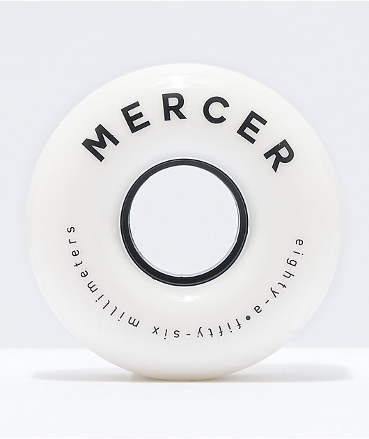 Mercer White 56mm 80a Skateboard Wheels