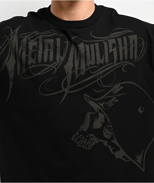 Metal Mulisha - Maglietta con Stampa, Colletto Tondo, Uomo Nero (Black