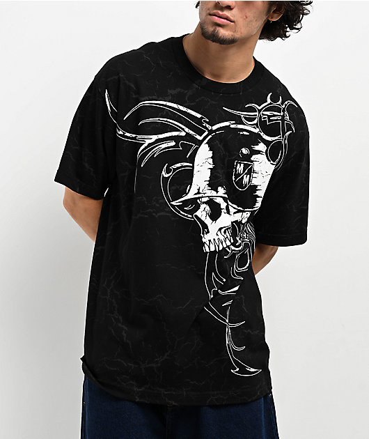 civarize skull 有刺鉄線 paint design tee Metal Mulisha War Paint Black T-Shirt | Zumiez