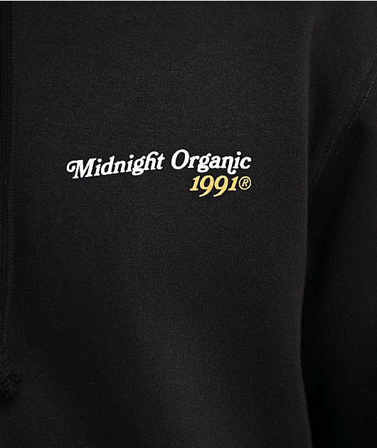 Midnight Organic Citrus Black Zip Hoodie