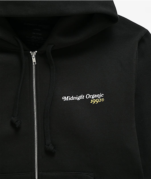 Midnight Organic Citrus Black Zip Hoodie | Zumiez