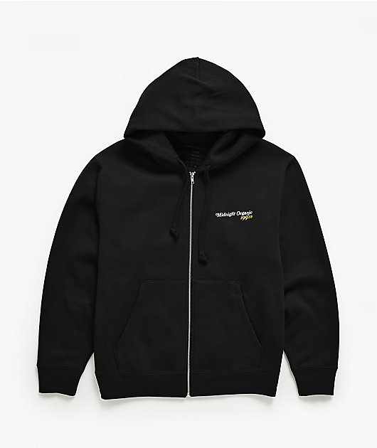 UMI。 Midnight Organic Citrus Black Zip Hoodie | Zumiez
