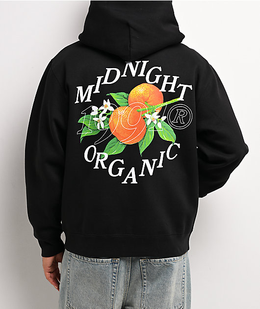 Midnight Organic Citrus Black Zip Hoodie
