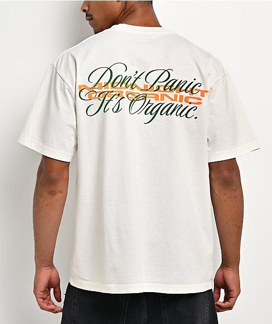 Midnight Organic Don’t Panic Script White T-Shirt