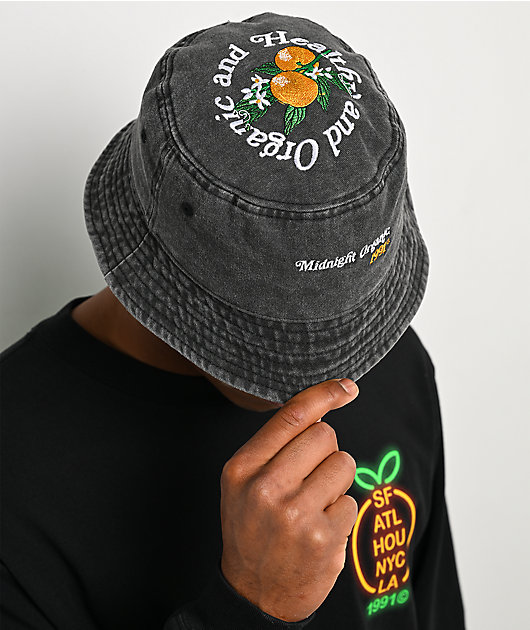 Midnight Organic Healthy Grey Wash Bucket Hat
