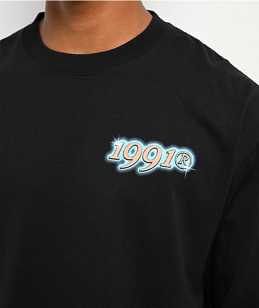 Midnight Organic Mr. Midnight Airbrush Black Long Sleeve T-Shirt