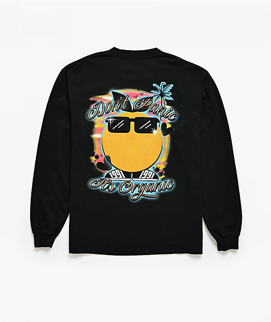 Midnight Organic Mr. Midnight Airbrush Black Long Sleeve T-Shirt