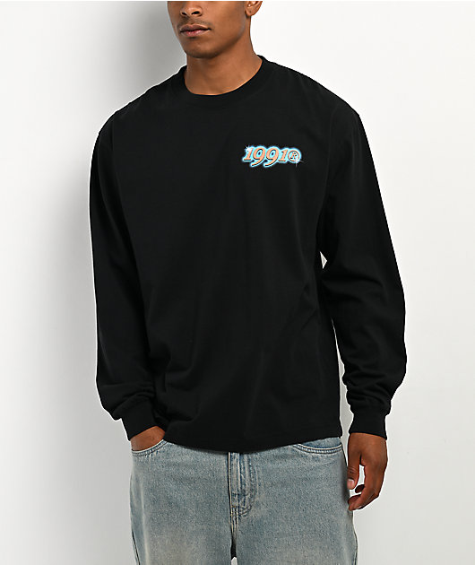 Midnight Organic Mr. Midnight Airbrush Black Long Sleeve T-Shirt
