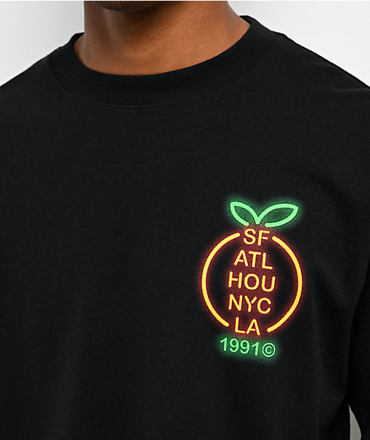 Midnight Organic Neon YDG Sign Black Long Sleeve T-Shirt