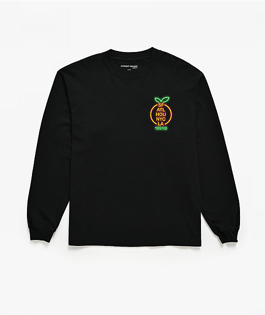 Midnight Organic Neon YDG Sign Black Long Sleeve T-Shirt