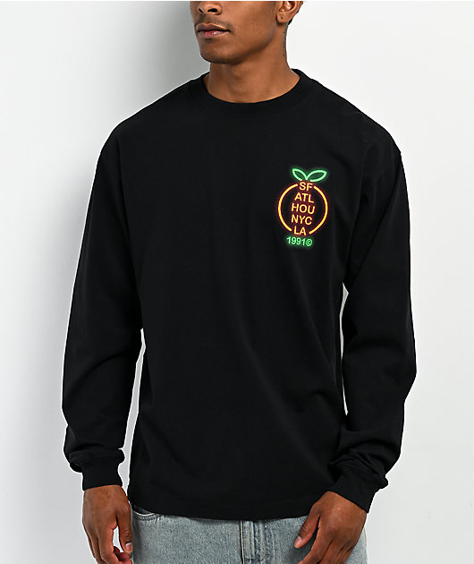 Midnight Organic Neon YDG Sign Black Long Sleeve T-Shirt