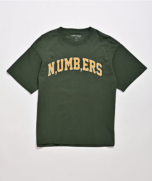 Midnight Organic Varsity Numbers Forest Green T-Shirt