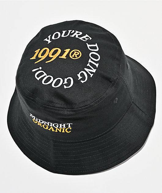 Midnight Organic You're Doing Good Black Bucket Hat