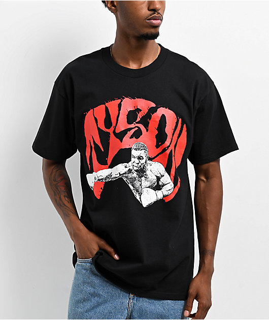 Mike Tyson Metal Logo Cross Black T-Shirt | Zumiez