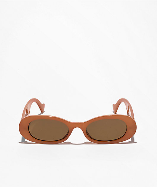 Milky Rust Oval Sunglasses