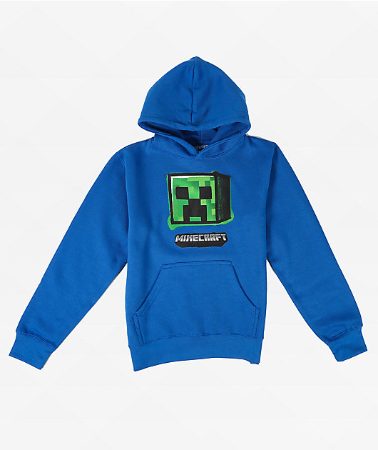 Minecraft Kids' Creeper Blue Hoodie