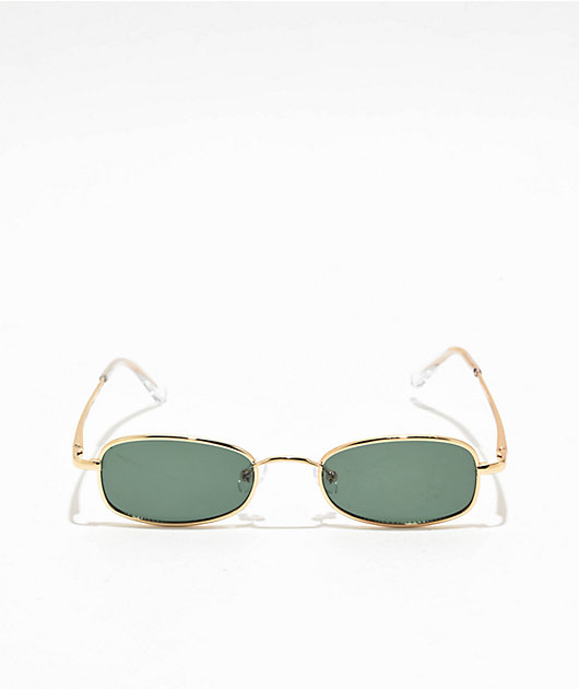 Mini Gold & Green Oval Sunglasses