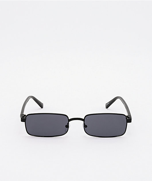 Mini Rectangular Black Sunglasses