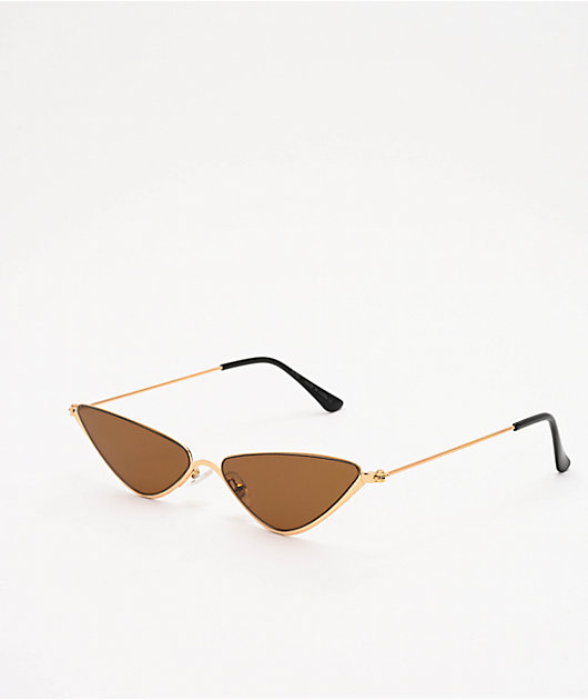 Mini-triángulo gafas de sol marrones