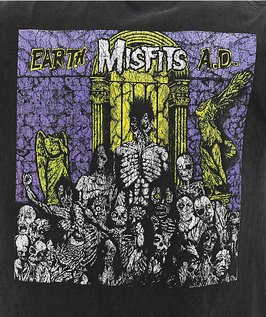 90s MISFITS skeleton ヴィンテージTシャツ Misfits Skeleton Vintage Black T-Shirt | Zumiez