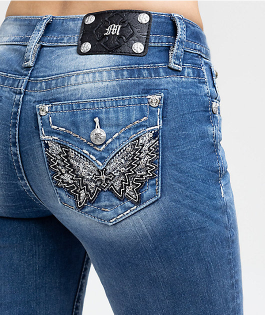 Miss Me Ariana Wings Medium Wash Bootcut Jeans | Zumiez