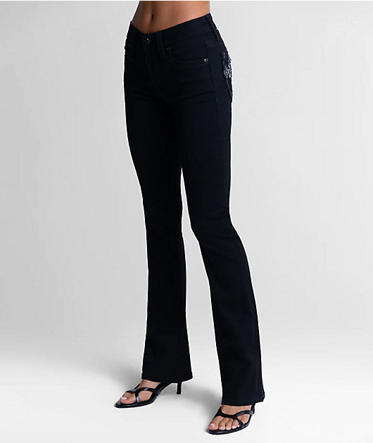 Miss Me Cross Black Wash Bootcut Jeans